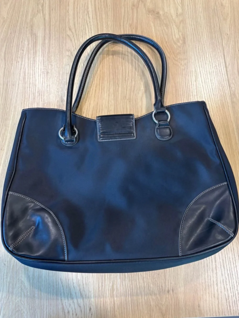 Apostrophe Black Tote with Silver Accents - Picture 2 of 10